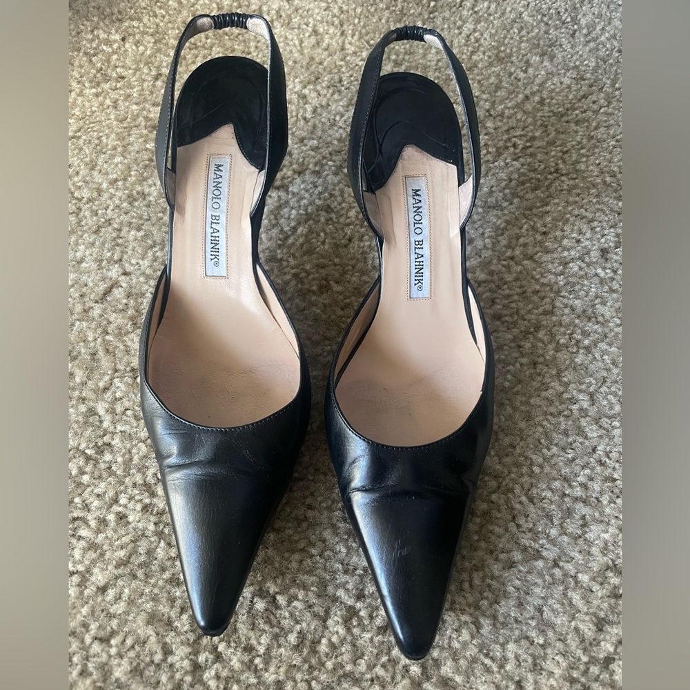 Manolo Blahnik Black Women's Shoes 39.5